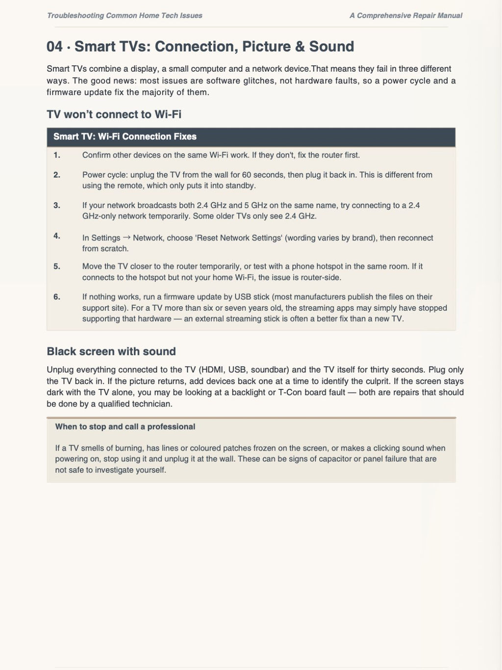 Home Tech Troubleshooting Guide