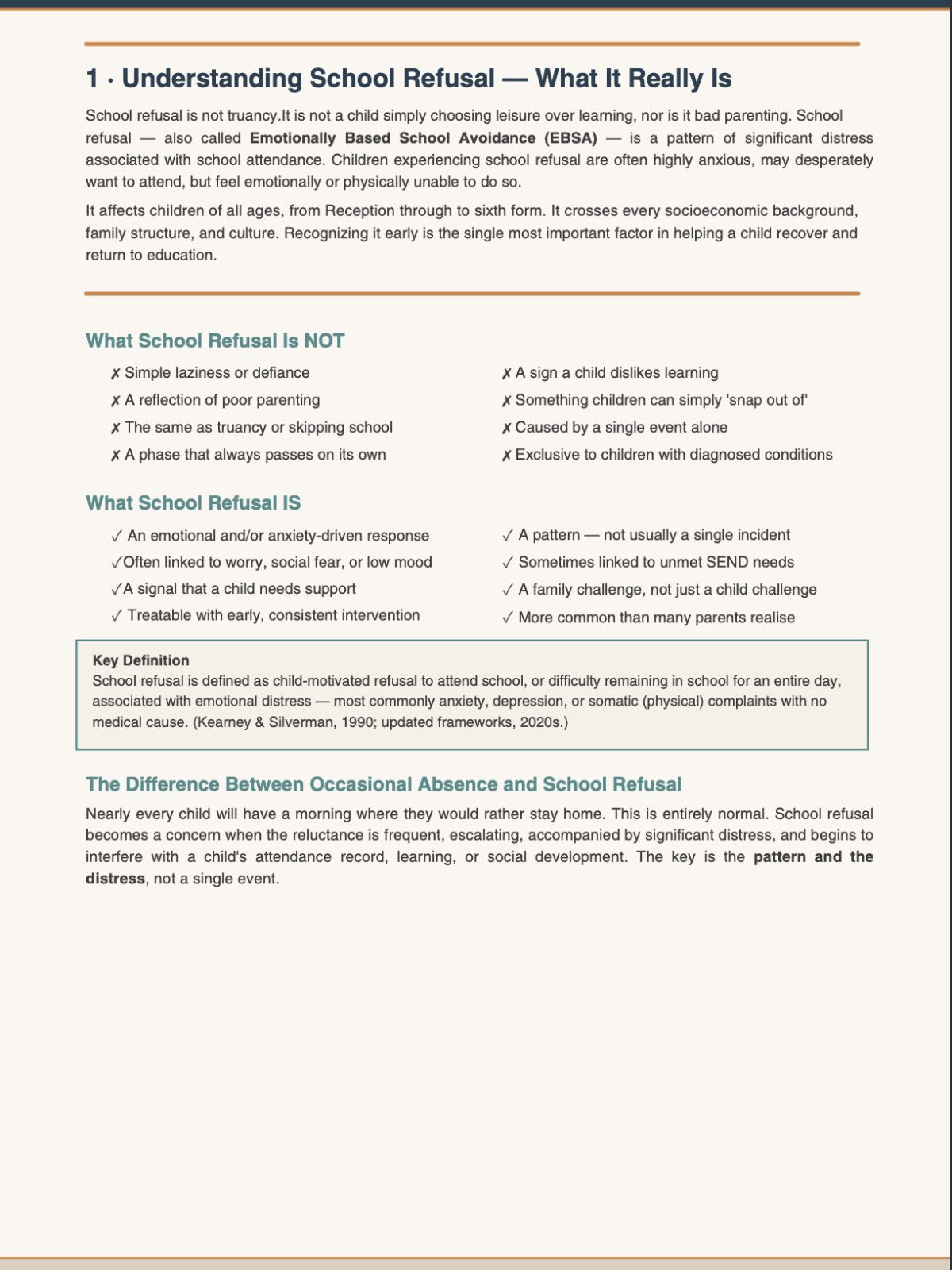 Recognising School Refusal in Children
