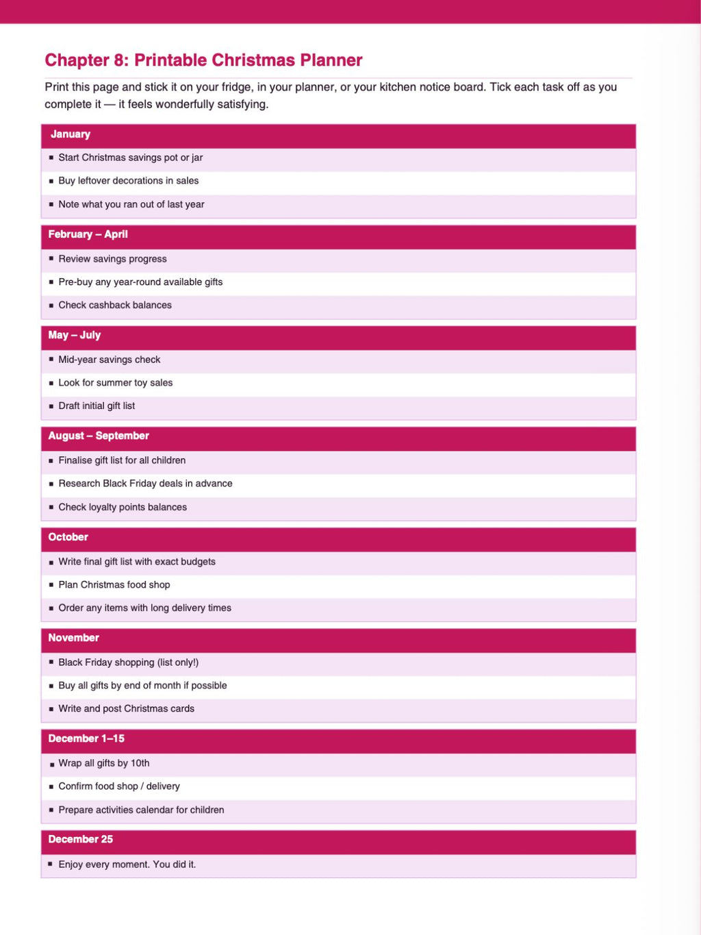 The Single Mum's Holiday Budget Planner